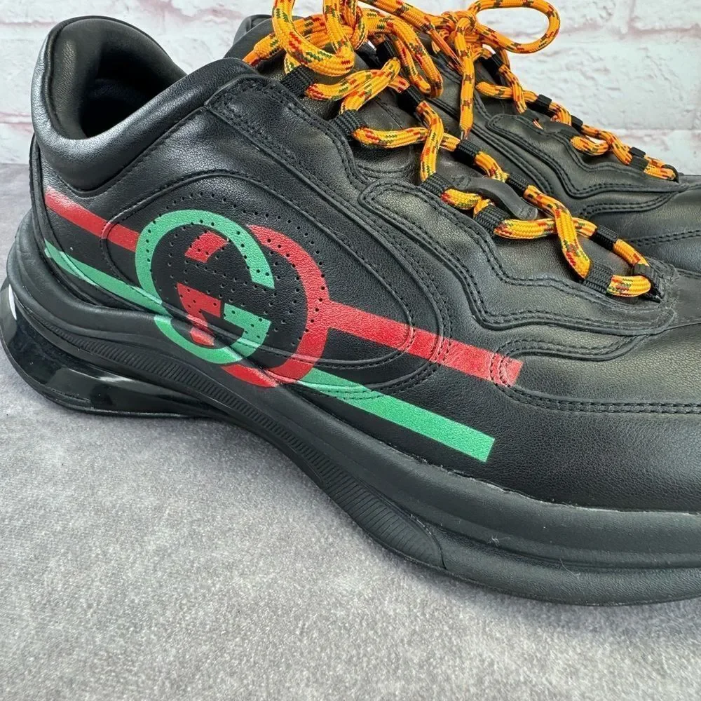 Gucci Men’s Run Leather Black Sneakers 9